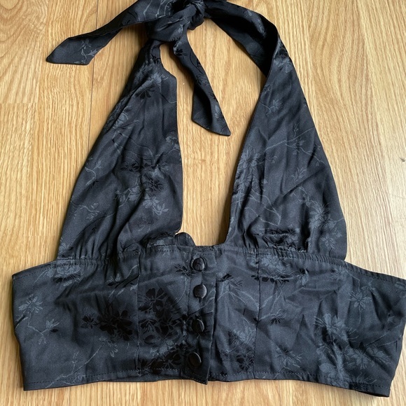 LIONESS Le Paris Halter Tie Button Up Top - Picture 3 of 16